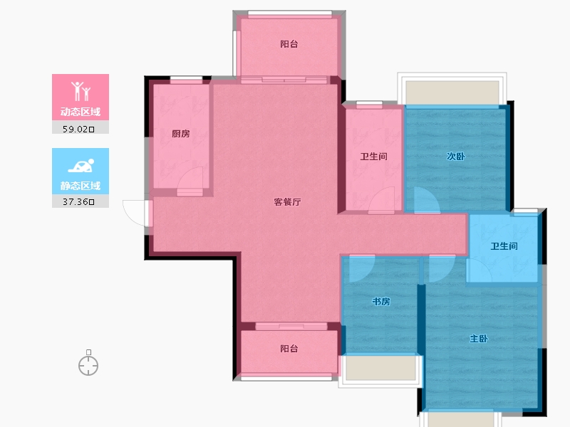 广东省-韶关市-韶关欧浦御龙湾-86.71-户型库-动静分区