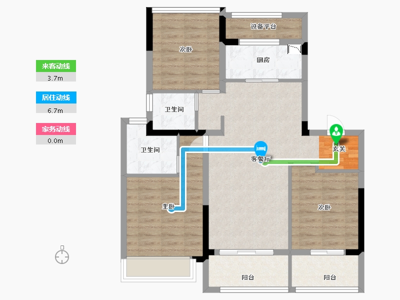 江苏省-扬州市-华建天运府-84.00-户型库-动静线