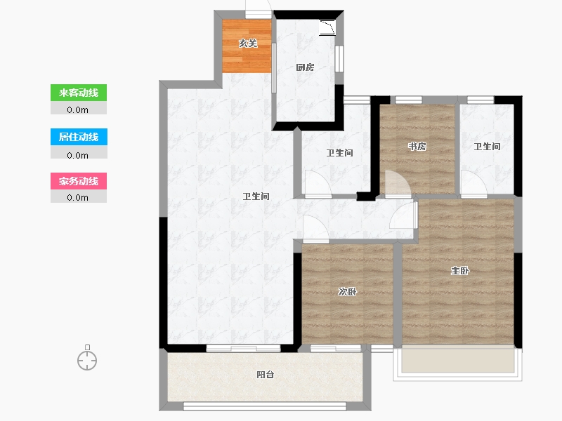 江苏省-扬州市-美的禹洲国宾府-86.50-户型库-动静线