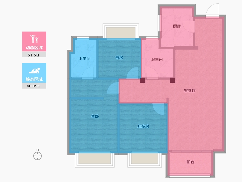 江苏省-南通市-启东绿地奥莱缤纷广场-82.96-户型库-动静分区