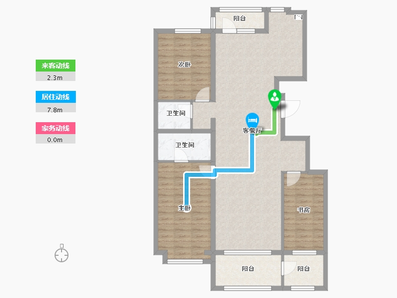 黑龙江省-哈尔滨市-公元天下-111.91-户型库-动静线