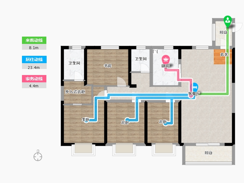 河南省-洛阳市-华耀城佳兆业水岸新都-111.01-户型库-动静线