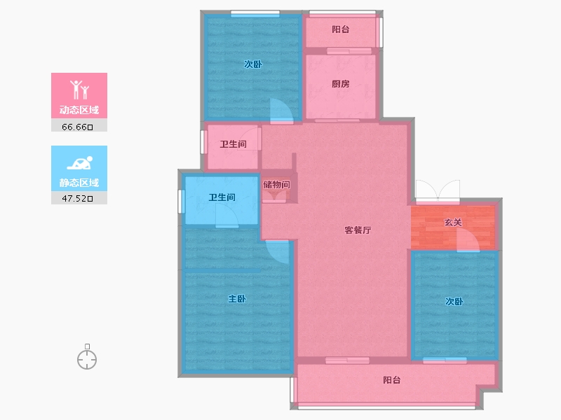 河南省-洛阳市-中浩德・山水文苑-102.00-户型库-动静分区