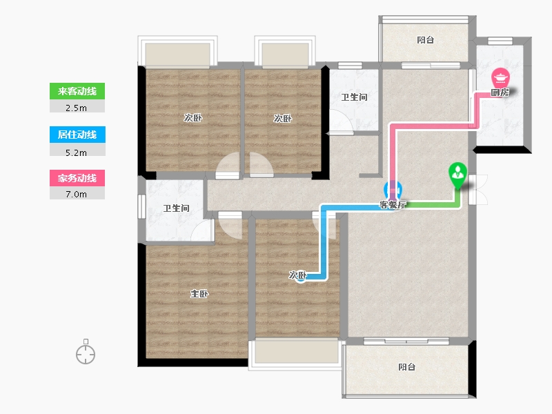 湖南省-邵阳市-仁信半岛城-106.21-户型库-动静线