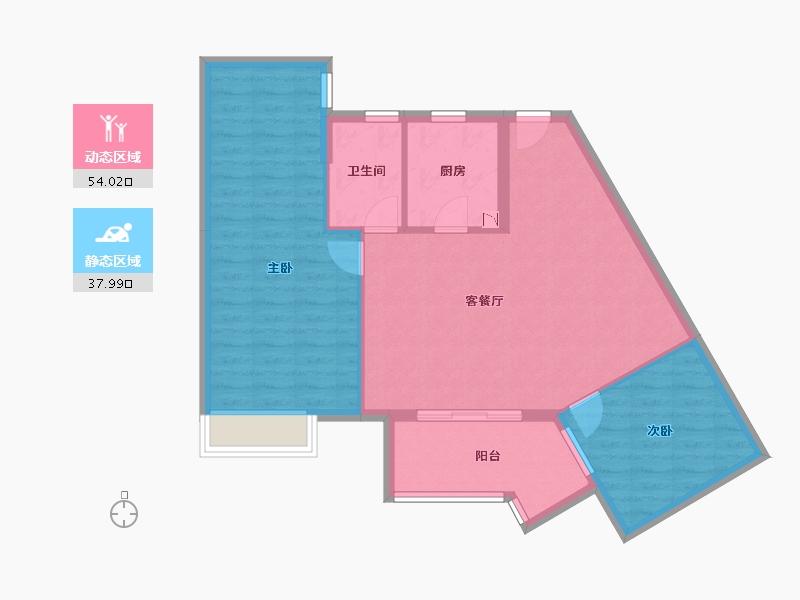 青海省-海南藏族自治州-海口华润中心-83.84-户型库-动静分区