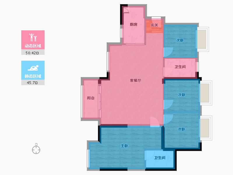 湖南省-长沙市-鸿邦国际城-86.41-户型库-动静分区