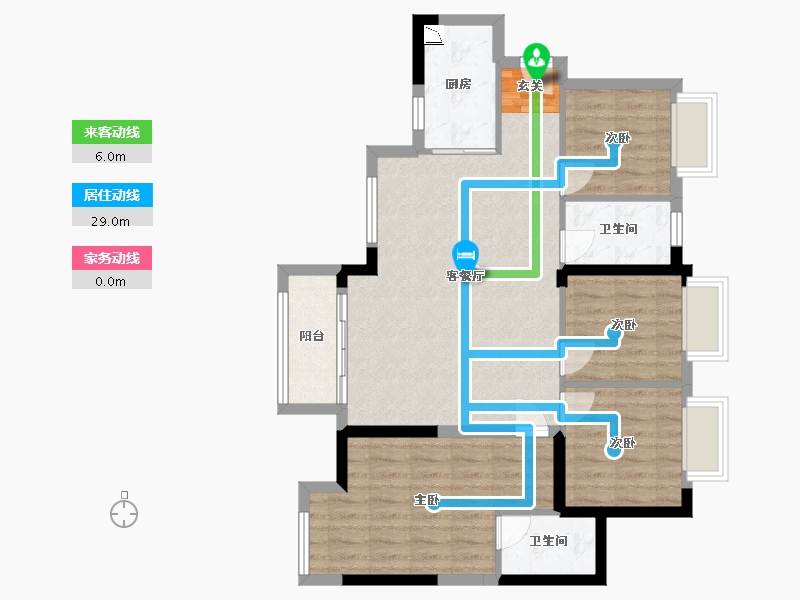 湖南省-长沙市-鸿邦国际城-86.41-户型库-动静线