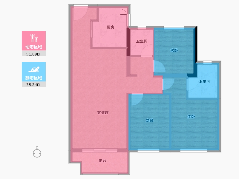 黑龙江省-哈尔滨市-绿地・东北亚国博城-80.53-户型库-动静分区