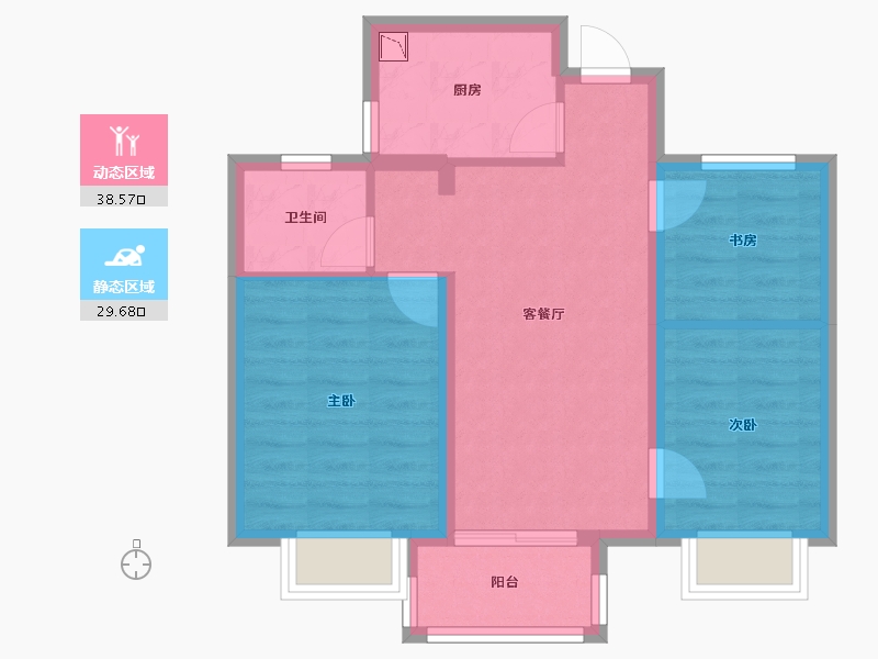 江苏省-南京市-凤悦南园-60.32-户型库-动静分区