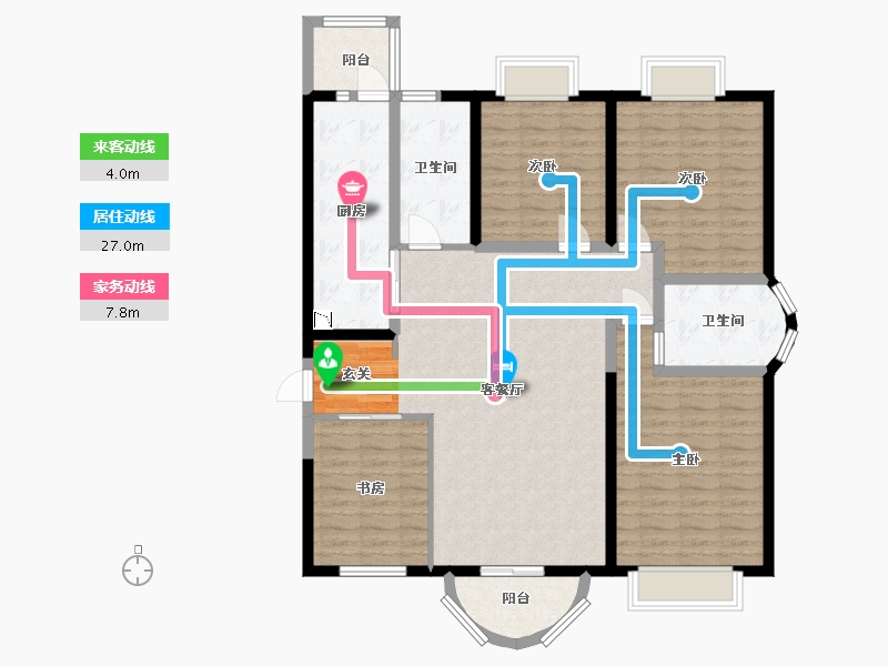 上海-上海市-外滩豪景苑-124.33-户型库-动静线