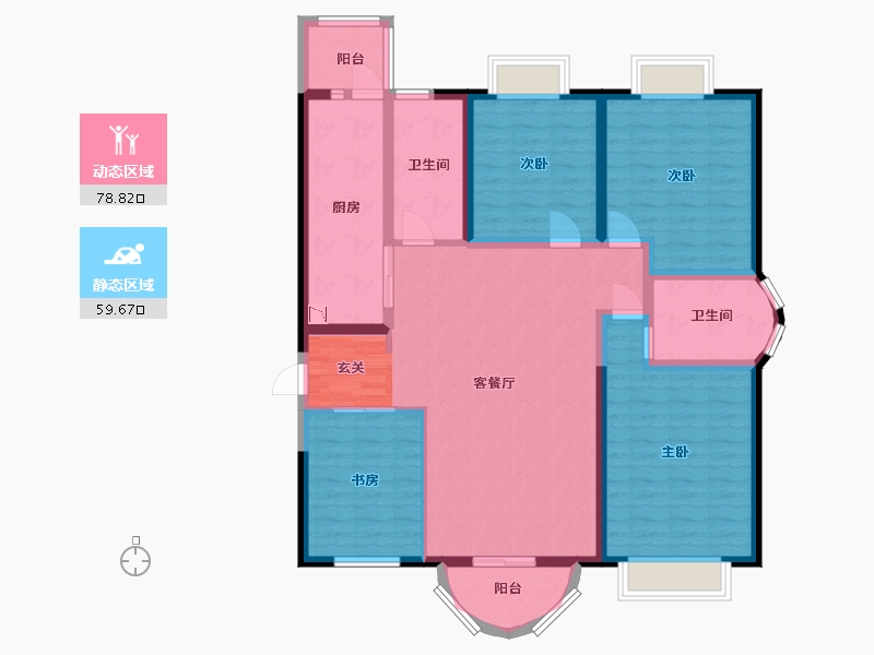 上海-上海市-外滩豪景苑-124.33-户型库-动静分区