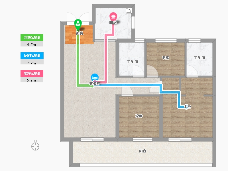 山东省-临沂市-泰鲁禧�h-85.70-户型库-动静线