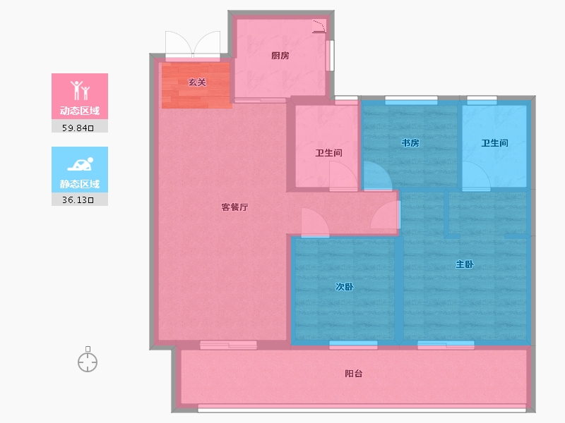 山东省-临沂市-泰鲁禧�h-85.70-户型库-动静分区