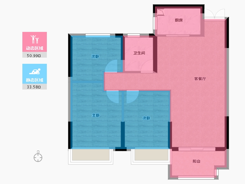 湖北省-荆门市-佳信凯旋城-75.96-户型库-动静分区