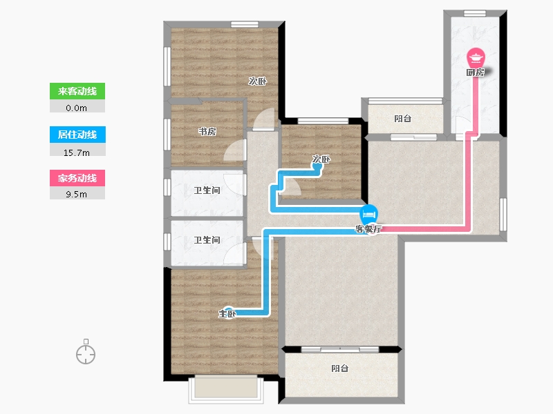 湖南省-长沙市-恒大揽湖苑-115.66-户型库-动静线