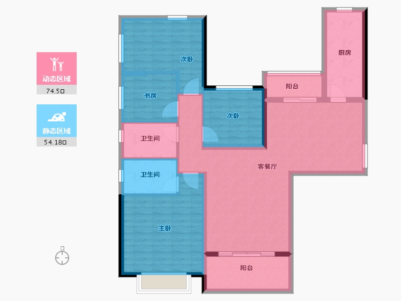 湖南省-长沙市-恒大揽湖苑-115.66-户型库-动静分区