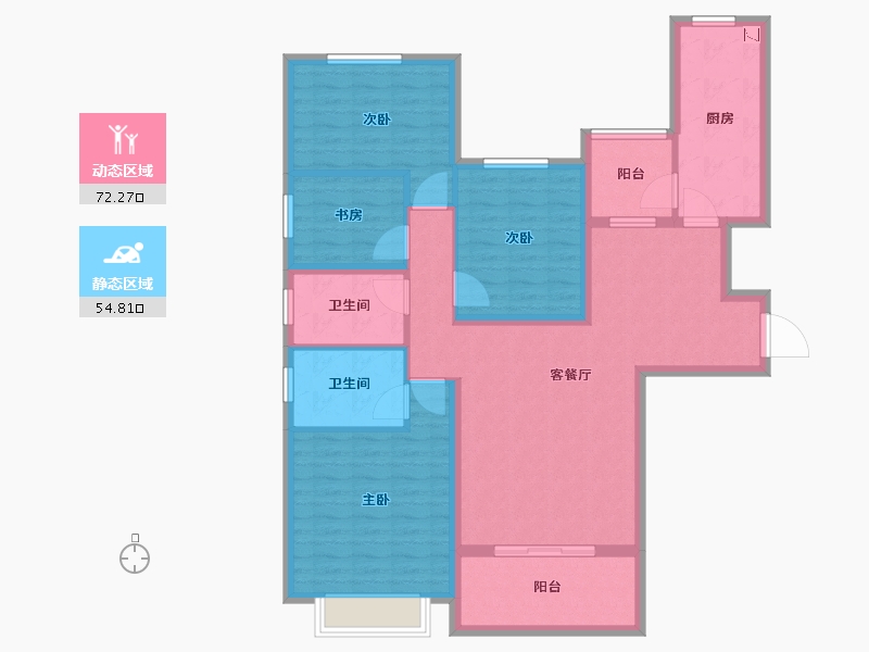 湖南省-长沙市-恒大悦湖商业广场-113.60-户型库-动静分区