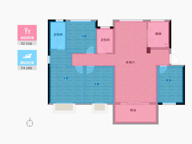 湖南省-长沙市-深业鹭栖府-104.61-户型库-动静分区