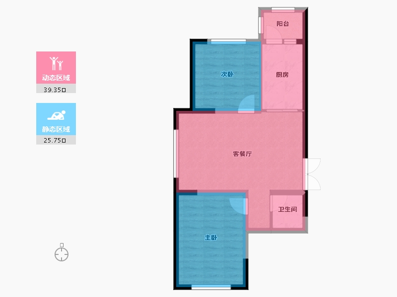 黑龙江省-哈尔滨市-爱达·盛锦-58.17-户型库-动静分区