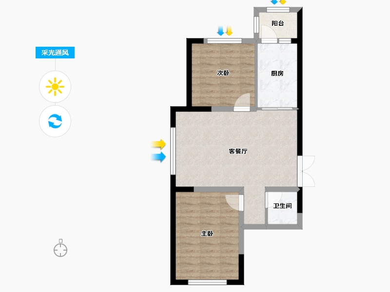 黑龙江省-哈尔滨市-爱达·盛锦-58.17-户型库-采光通风