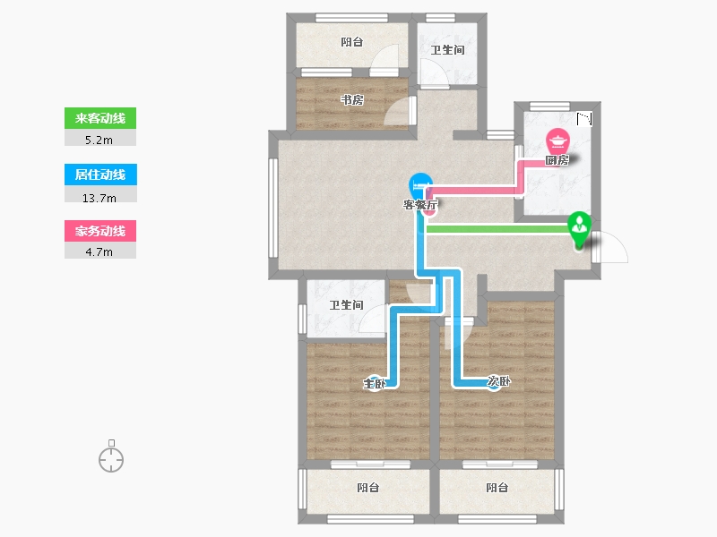 江苏省-镇江市-荣盛财富公寓-86.20-户型库-动静线