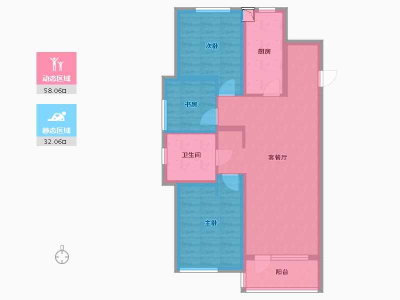 辽宁省-沈阳市-其仕和悦-79.68-户型库-动静分区