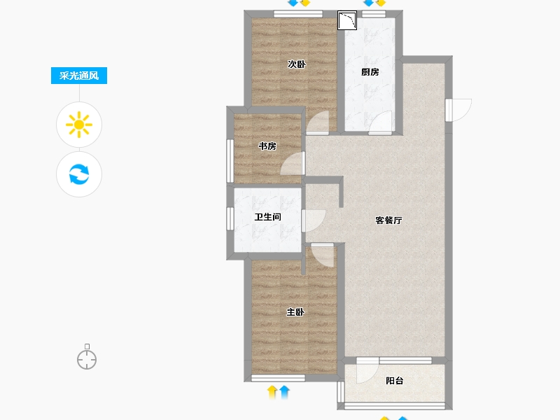 辽宁省-沈阳市-其仕和悦-79.68-户型库-采光通风