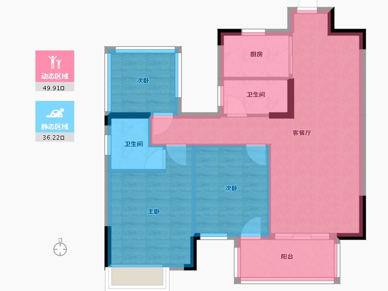 广西壮族自治区-南宁市-兴进珺府-77.32-户型库-动静分区