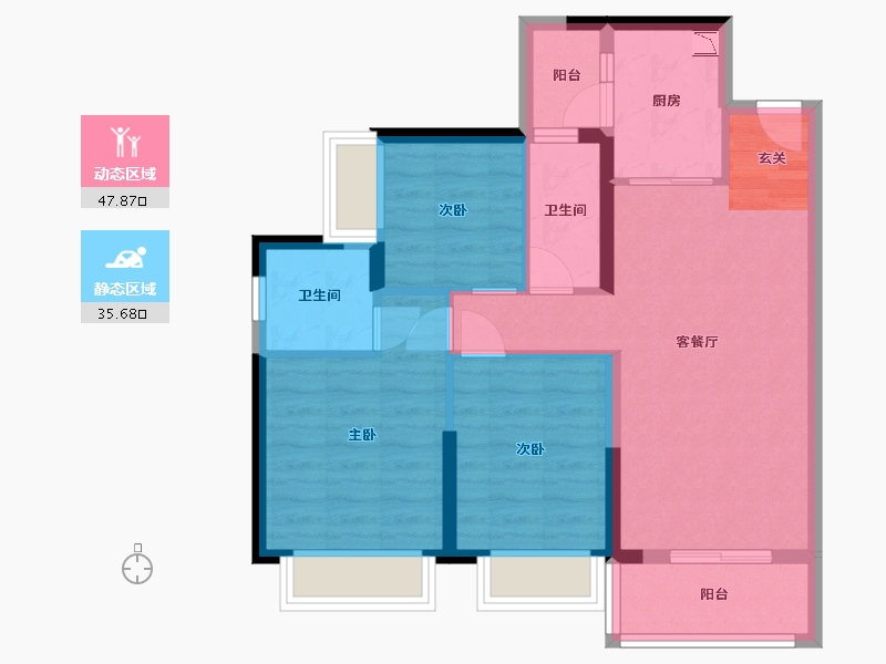 广东省-江门市-方圆・云山诗意（新会）-73.95-户型库-动静分区