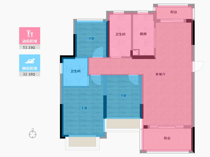 广东省-珠海市-招商雍华府-75.84-户型库-动静分区