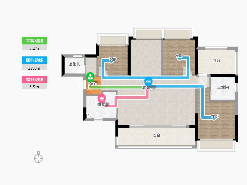 广东省-湛江市-红星・湛江爱琴海国际广场-104.04-户型库-动静线