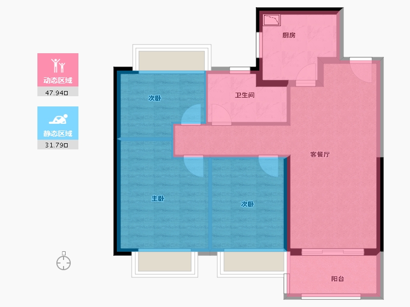 山东省-烟台市-水沐雍荣府-71.20-户型库-动静分区