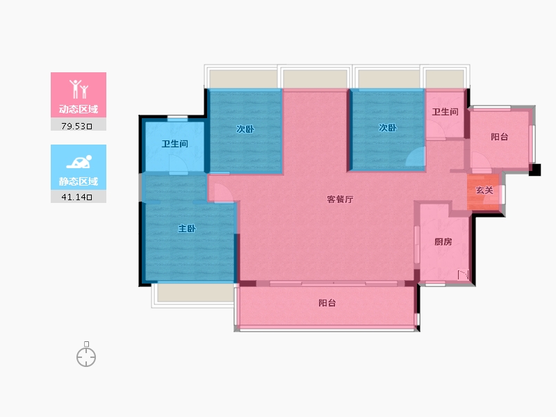 广东省-湛江市-红星・湛江爱琴海国际广场-108.79-户型库-动静分区