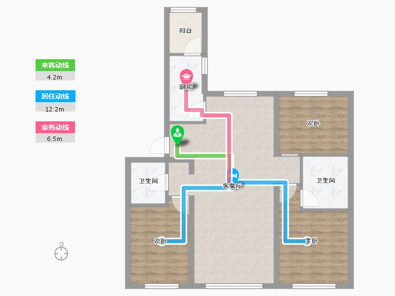 黑龙江省-哈尔滨市-鲁商松江新城-84.57-户型库-动静线