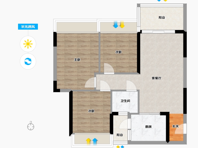 广东省-湛江市-万合隆广场-73.99-户型库-采光通风