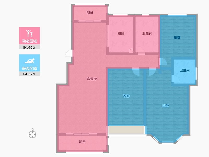 河南省-郑州市-老街绿地郑东新苑二期-129.99-户型库-动静分区