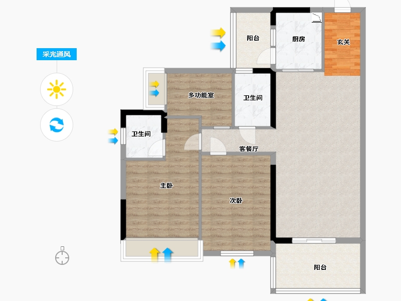 广东省-湛江市-碧桂园公园首府-99.94-户型库-采光通风