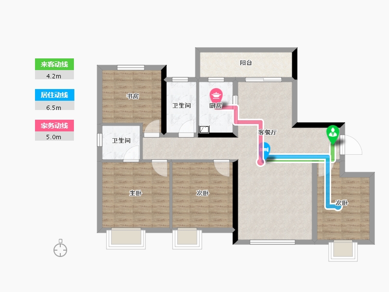 湖南省-长沙市-大汉汉府-93.75-户型库-动静线