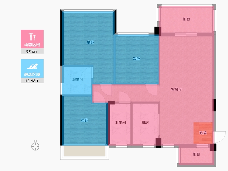 广东省-湛江市-奥园悦时代・熙园-86.84-户型库-动静分区