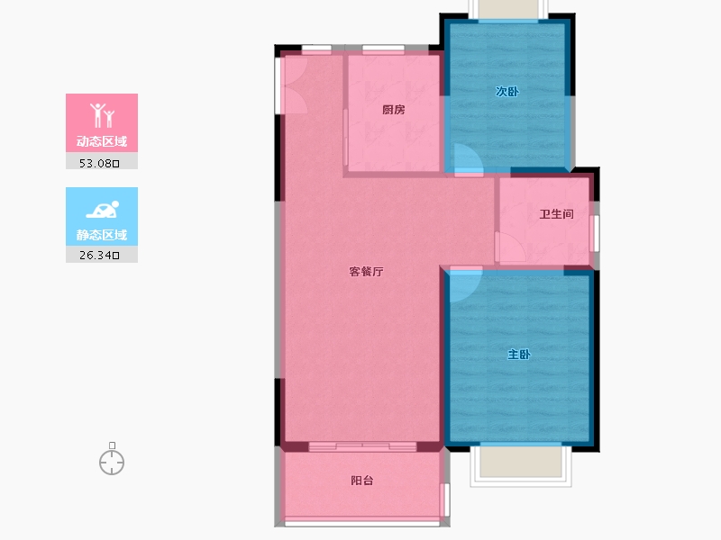 江苏省-南京市-滨江雅园-71.39-户型库-动静分区