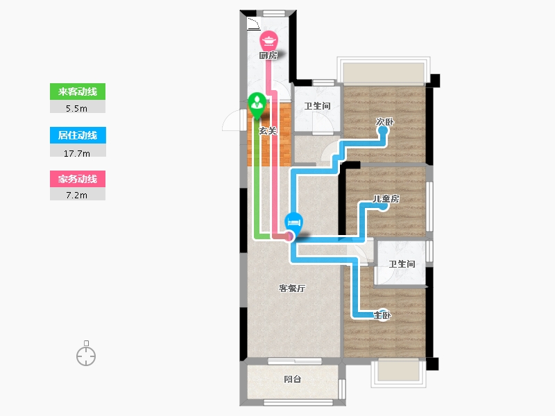 湖北省-武汉市-武汉碧云天-70.74-户型库-动静线