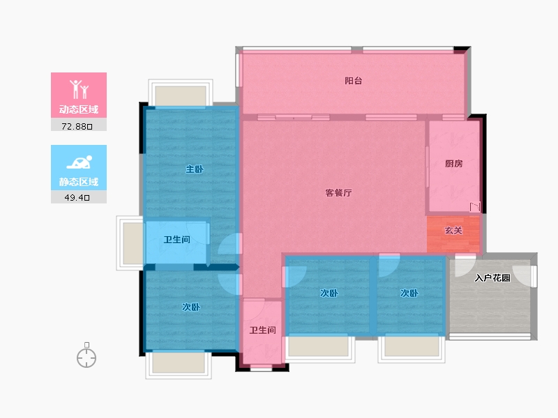 贵州省-黔南布依族苗族自治州-南洲国际-117.81-户型库-动静分区