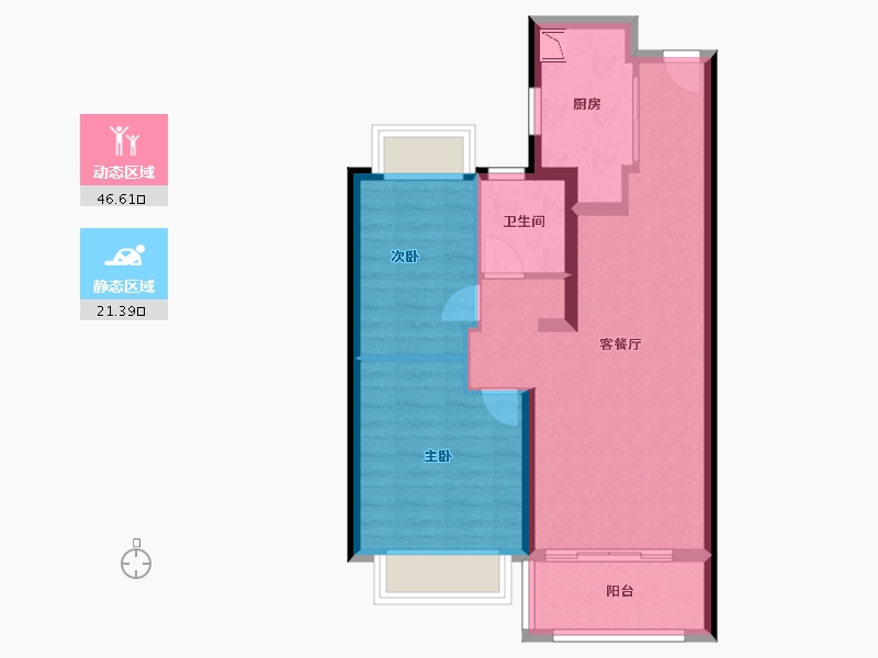 江苏省-南京市-西江瑞府-60.09-户型库-动静分区