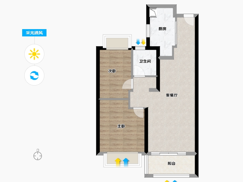 江苏省-南京市-西江瑞府-60.09-户型库-采光通风