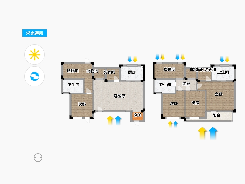 浙江省-衢州市-蓝城・春风江山・烟霞山居-143.99-户型库-采光通风