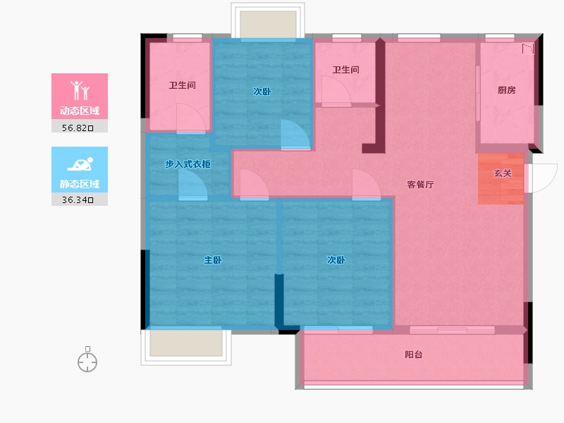 江西省-九江市-中辉学府-83.99-户型库-动静分区