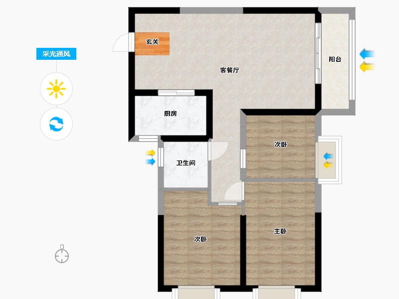 湖北省-武汉市-城投秀水青城-77.85-户型库-采光通风