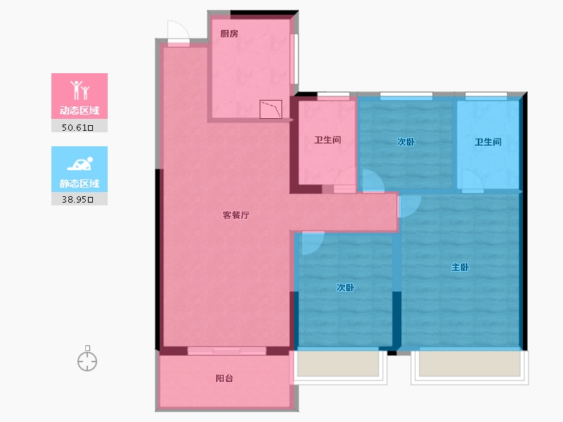 江苏省-南京市-仁恒城市星光-80.01-户型库-动静分区