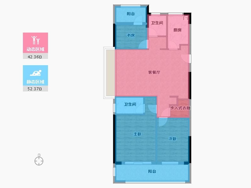 浙江省-温州市-德信东望里-84.80-户型库-动静分区