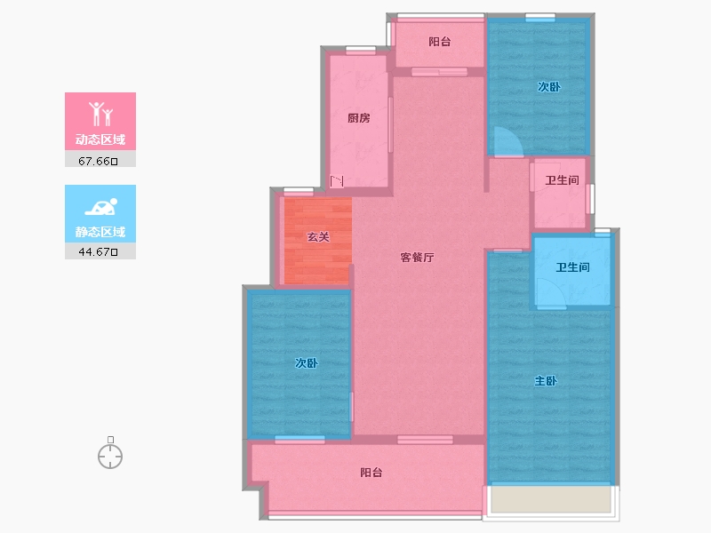 河南省-南阳市-方城・中梁首府-101.46-户型库-动静分区